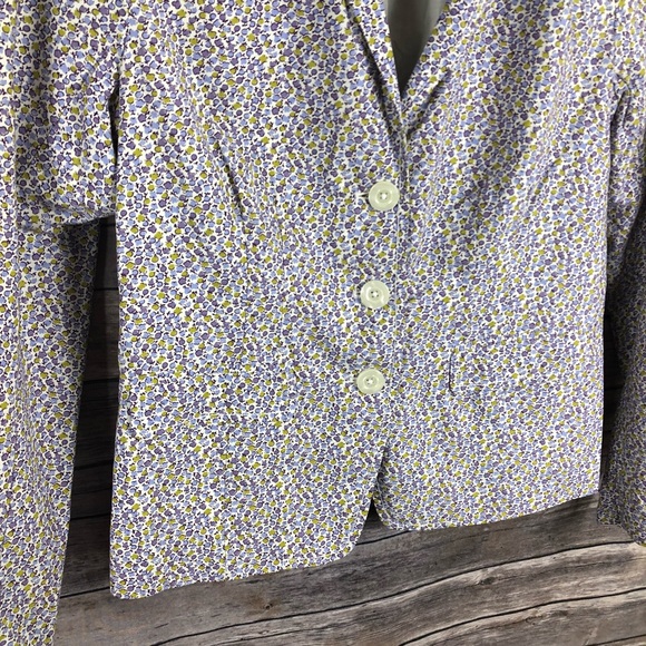 J. Crew Factory floral long sleeve 3 button blazer - Picture 5 of 8